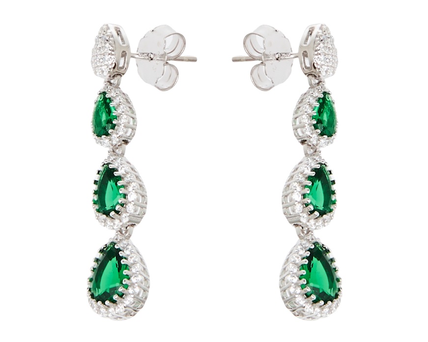 Vinani 2OSK Orecchini A Uccellino Con Zirconi Bianchi, In Argento 925, Design Tedesco, Colomba