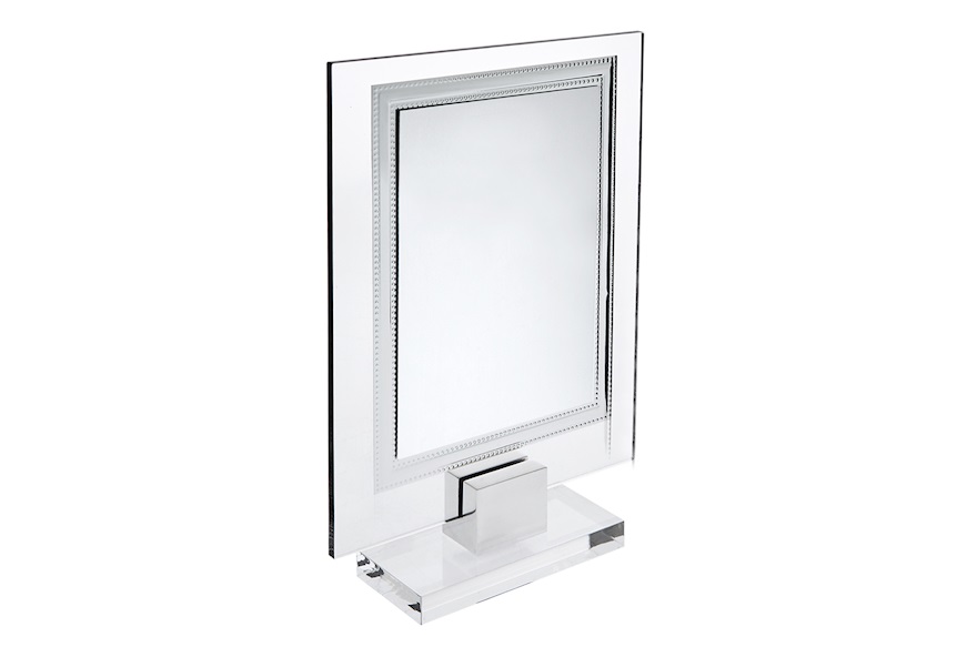 Plaque with frame silver plated with plexiglass stand Selezione Zanolli
