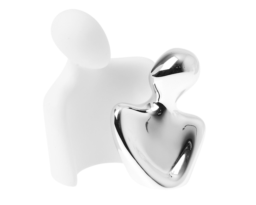 Statuina coppia Lui Bianco Lei Oro Selezione Zanolli