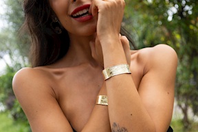 Bracciale argento dorato zigrinato Selezione Zanolli