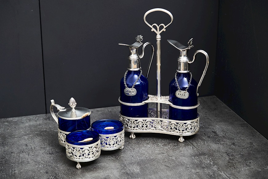 Condiment set silver 600 grammi 2 pieces Zanolli Vintage