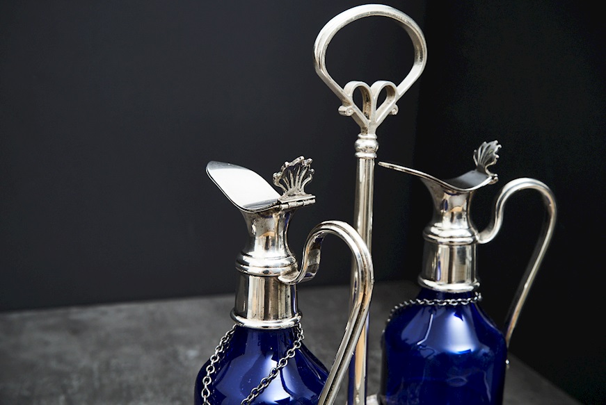 Condiment set silver 600 grammi 2 pieces Zanolli Vintage