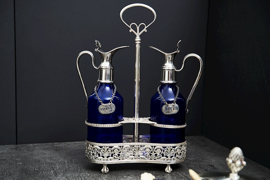 Condiment set silver 600 grammi 2 pieces Zanolli Vintage