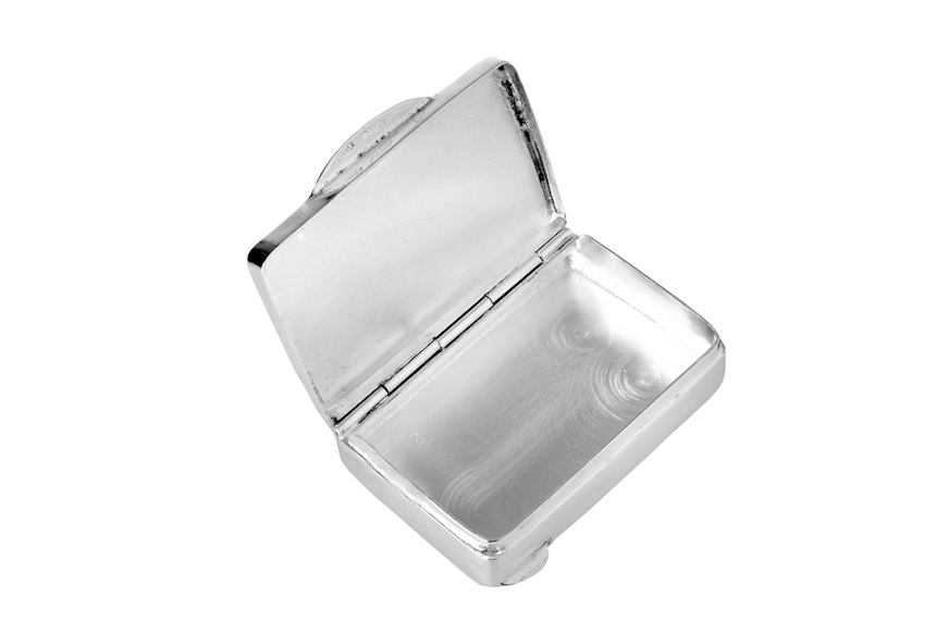 Portapillole rettangolare argento liscio Selezione Zanolli