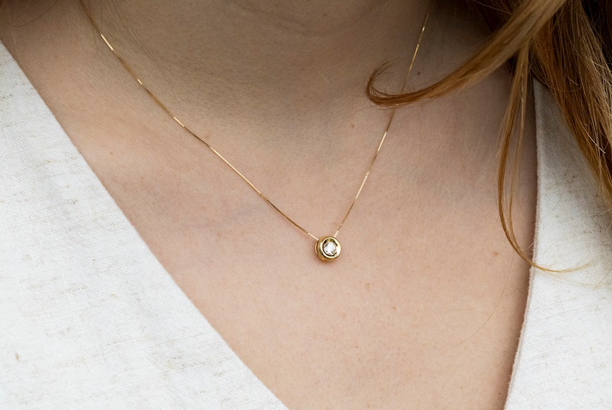 Collana oro 750‰ con diamante cipollina Selezione Zanolli