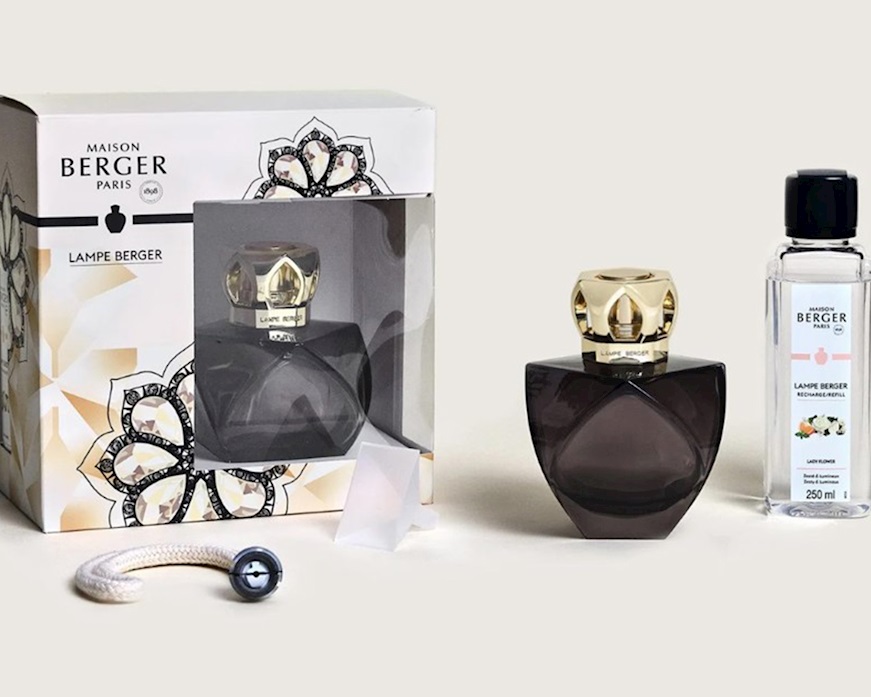 Cofanetto lampada catalitica Eternity Noire con profumo 250 ml Lady Flower Maison Berger Paris