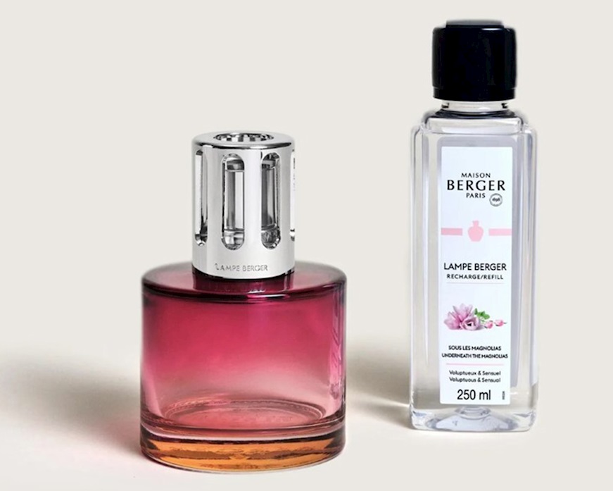 Gift pack lamp Pure Rose with 250 ml perfume Sous les Magnolias Maison Berger Paris