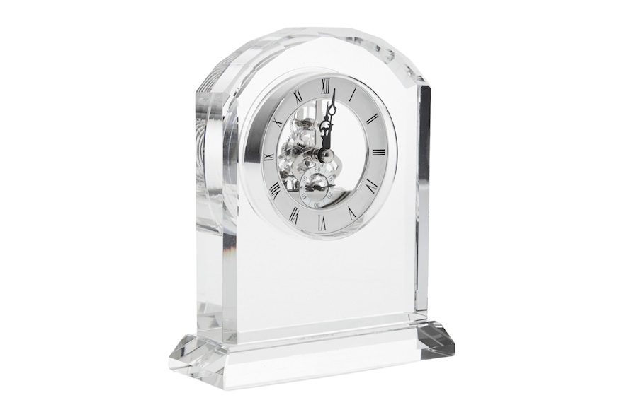 Table clock crystal with visible movement Ottaviani