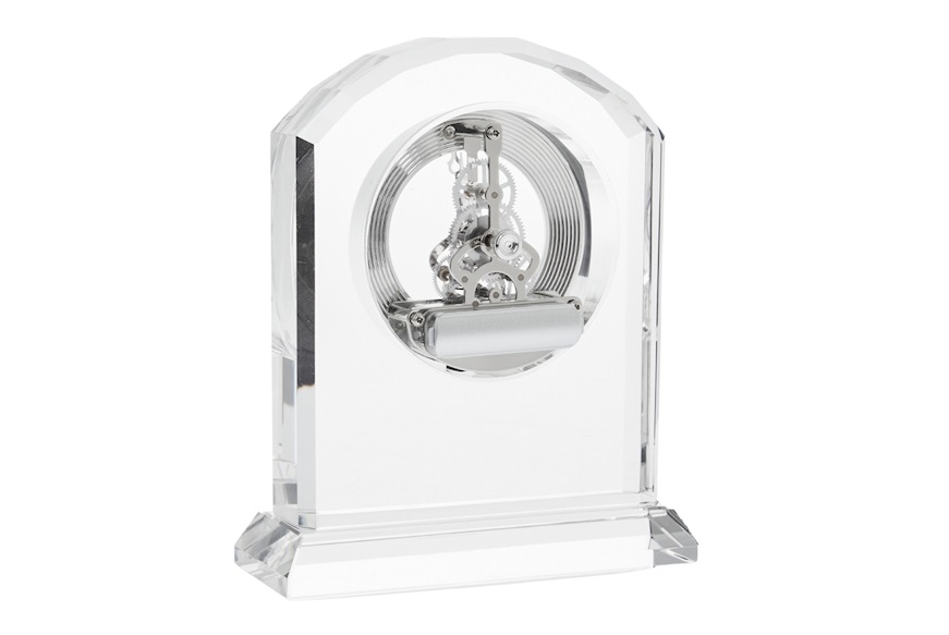 Table clock crystal with visible movement Ottaviani