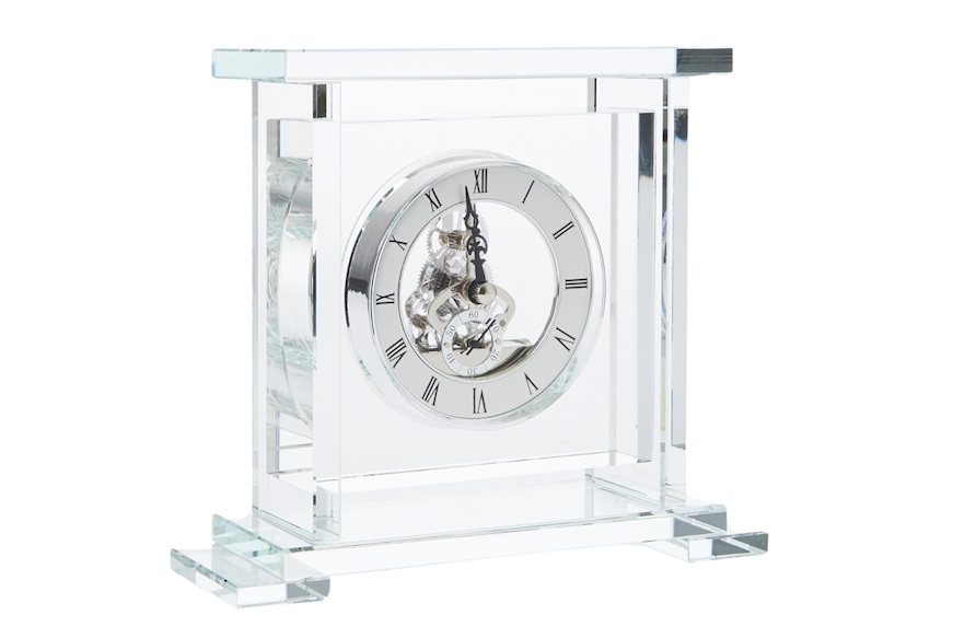 Table clock crystal with visible movement Ottaviani