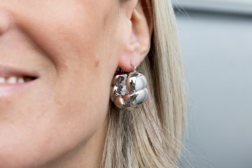 Earrings brass in rhodium-plated brass Sovrani
