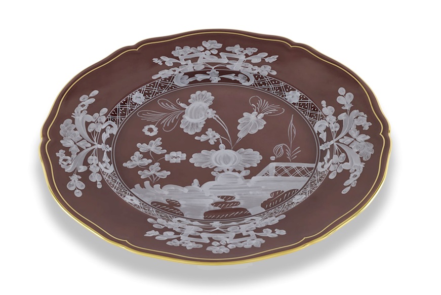 Charger plate Oriente Italiano Castagn porcelain Richard Ginori