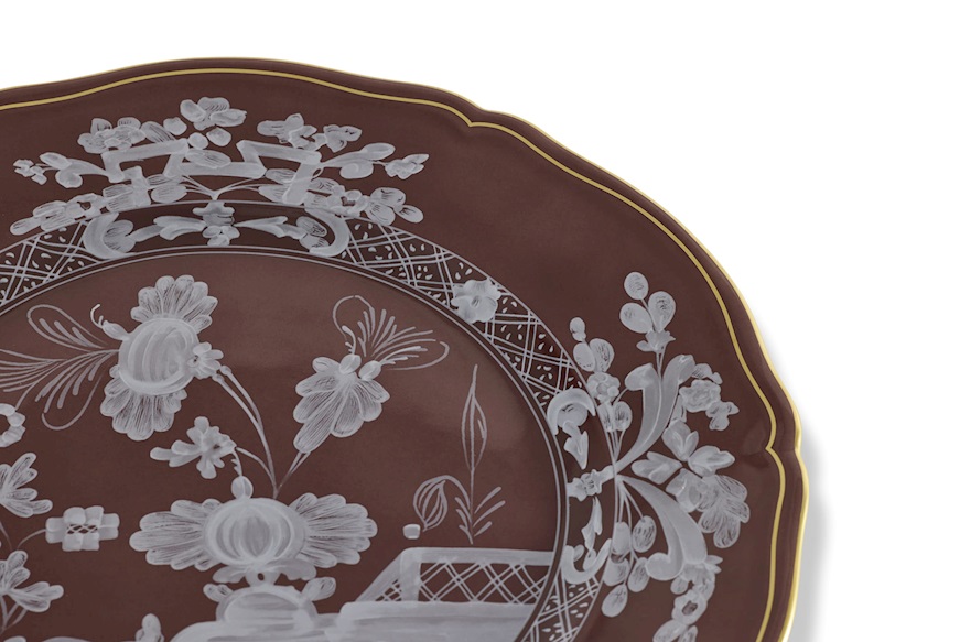 Charger plate Oriente Italiano Castagn porcelain Richard Ginori