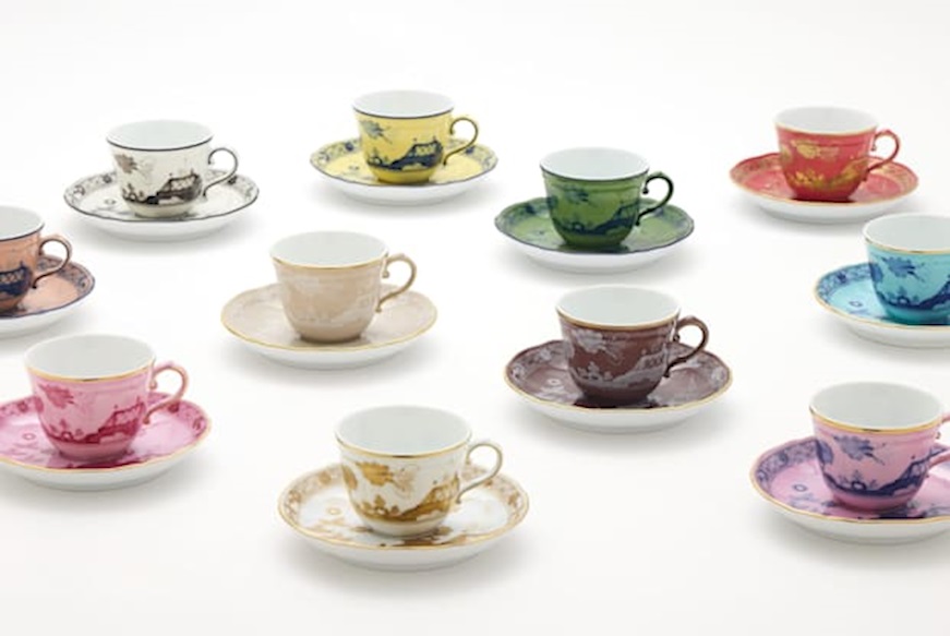 Coffee saucer Oriente Italiano Meringa porcelain Richard Ginori