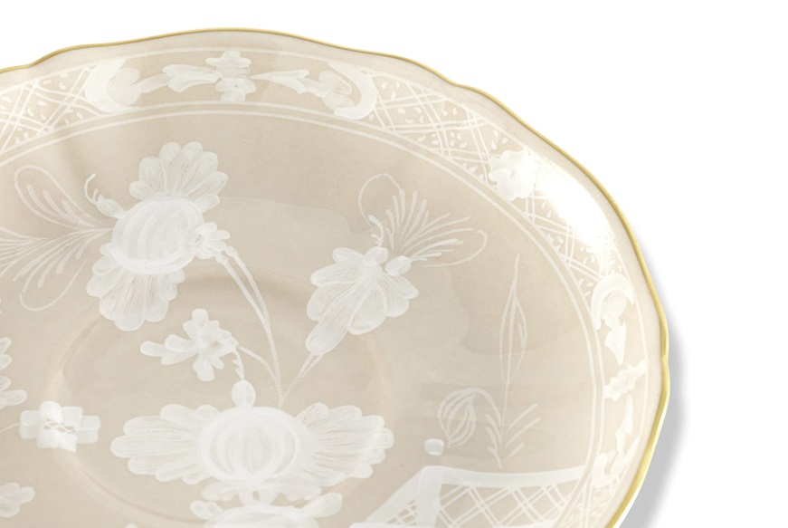 Tea saucer Oriente Italiano Meringa porcelain Richard Ginori