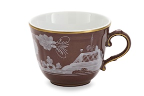 Tazza caffè Oriente Italiano Castagna porcellana Richard Ginori