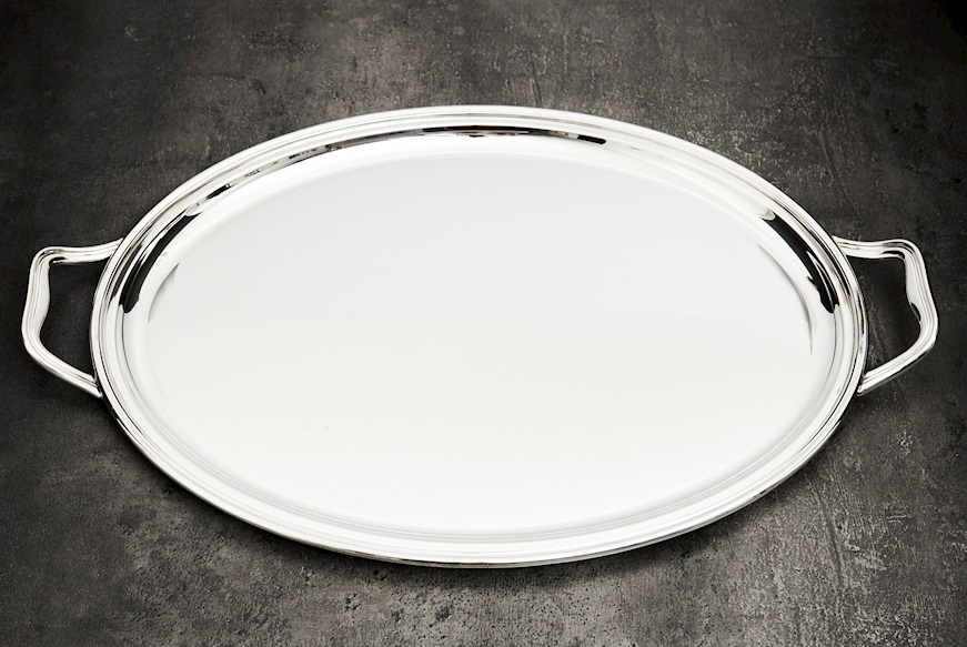 Oval tray silver 1222 grammi in English style Zanolli Vintage