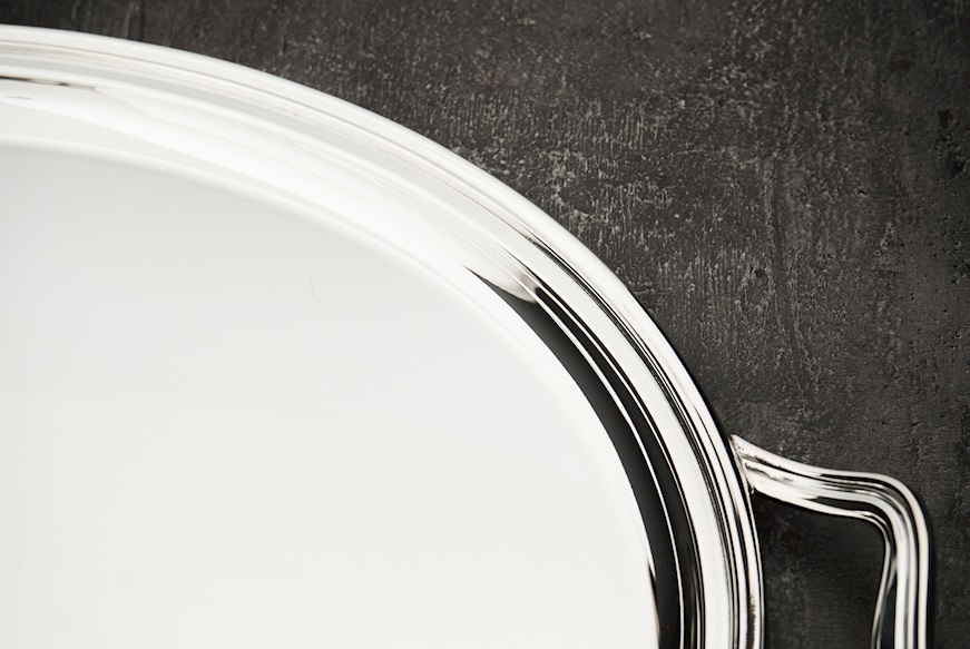 Oval tray silver 1222 grammi in English style Zanolli Vintage