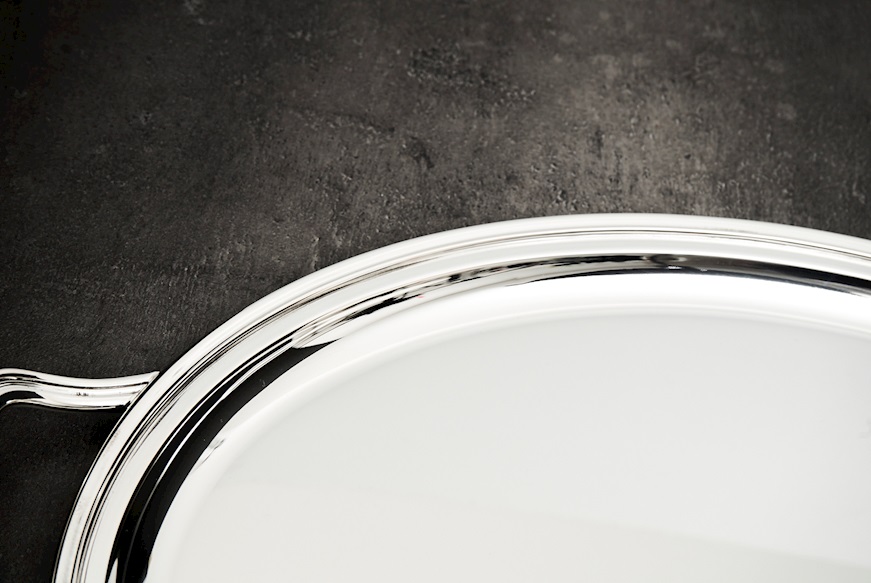 Oval tray silver 1222 grammi in English style Zanolli Vintage