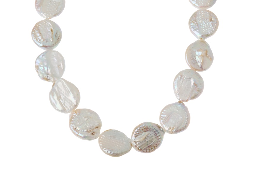 Collana argento con perle tonde piatte Selezione Zanolli