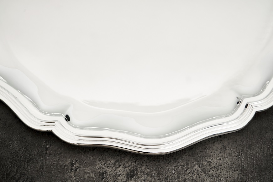 Round tray silver 860 grammi Zanolli Vintage