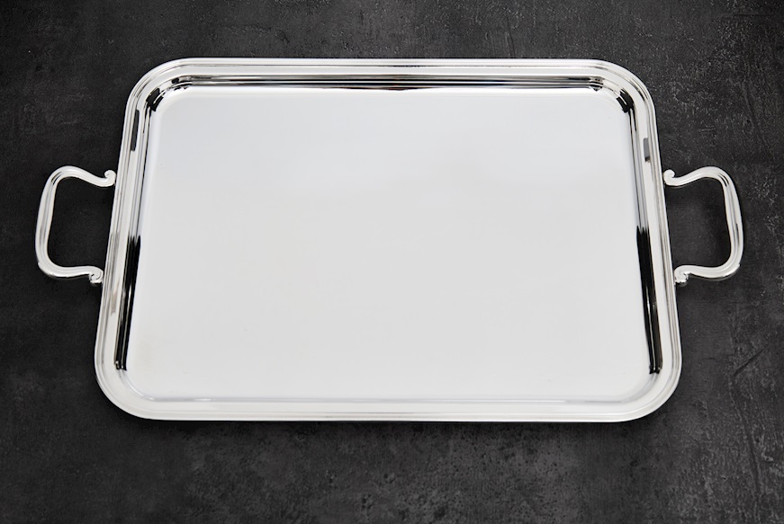 Rectangular tray silver 1136 grammi in English style Zanolli Vintage