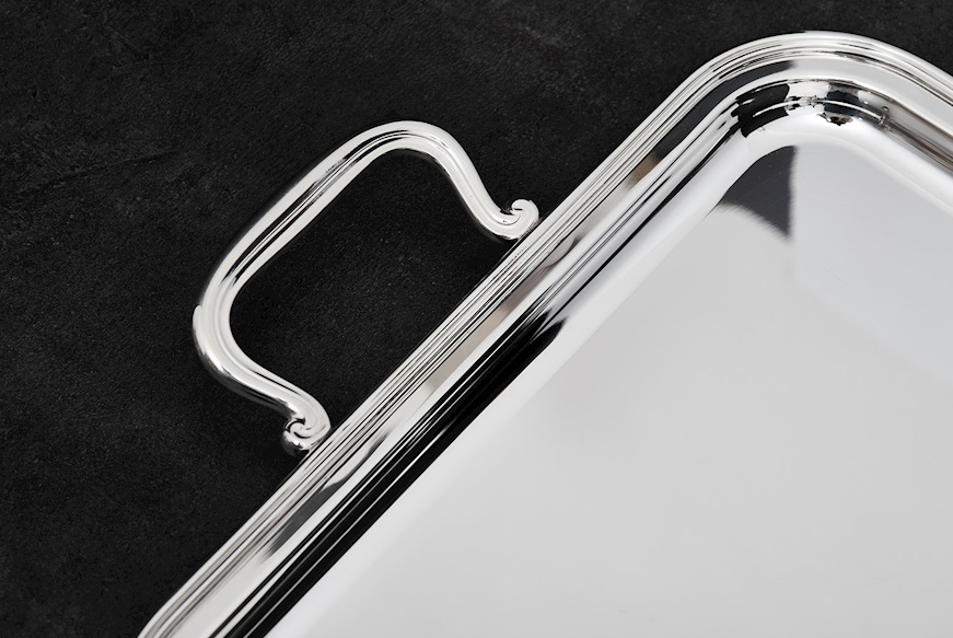 Rectangular tray silver 1136 grammi in English style Zanolli Vintage