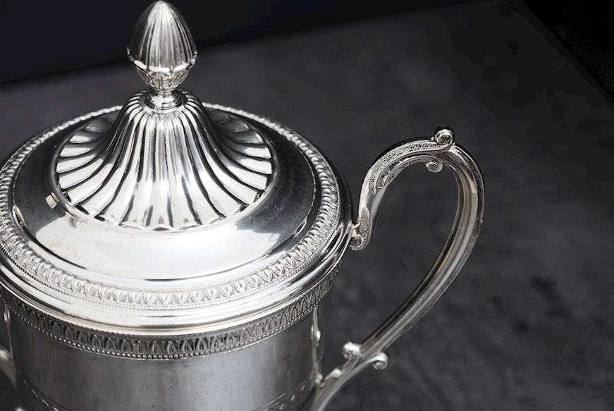 Sugar bowl silver 397 grammi in Empire style Zanolli Vintage