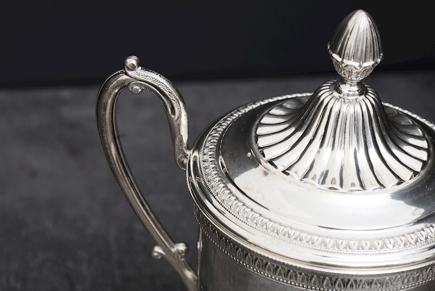 Sugar bowl silver 397 grammi in Empire style Zanolli Vintage