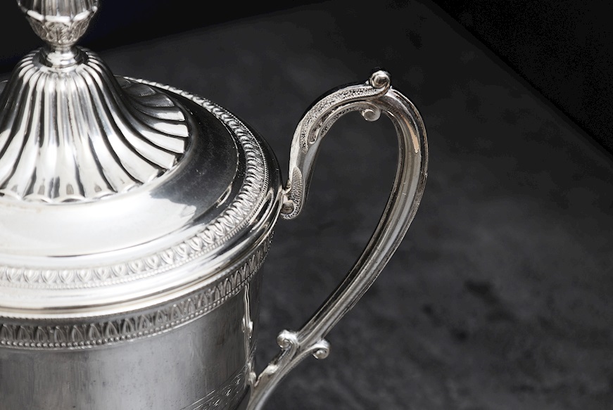 Sugar bowl silver 397 grammi in Empire style Zanolli Vintage