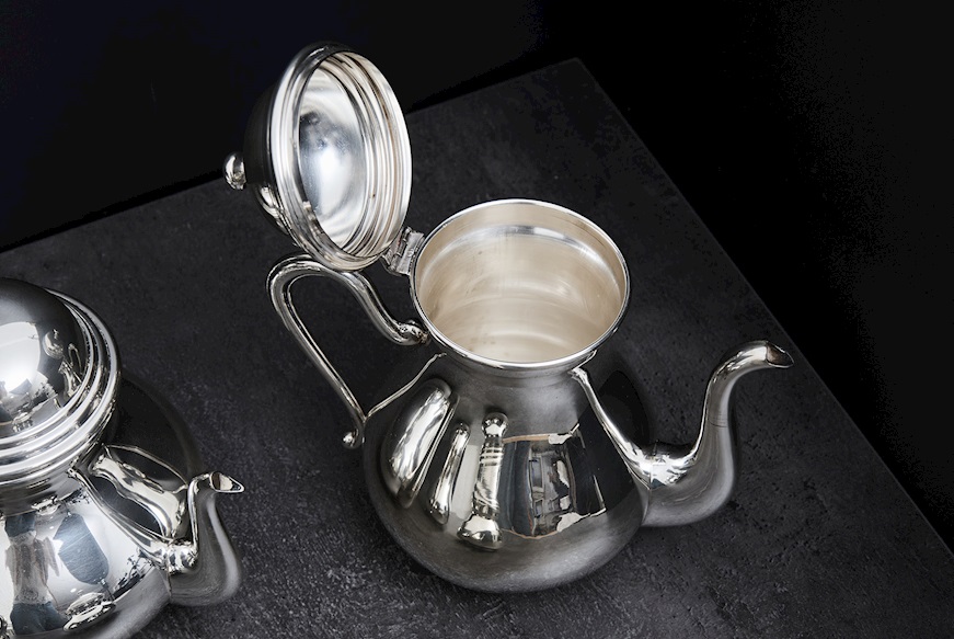 Tea and coffee service silver 1435 grammi in English style Zanolli Vintage