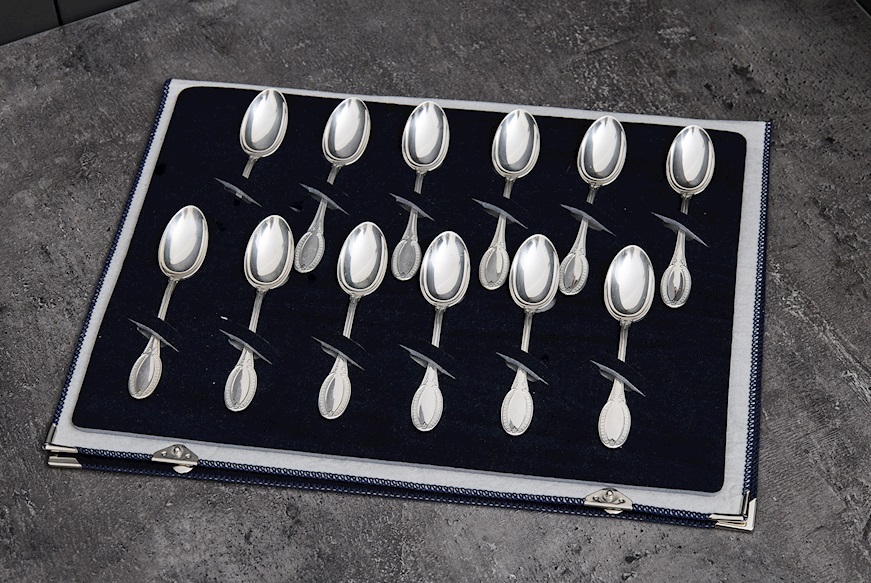 Coffee spoon set silver 153 grammi in Empire style Zanolli Vintage