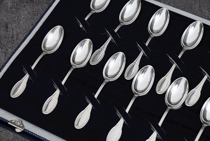 Coffee spoon set silver 153 grammi in Empire style Zanolli Vintage