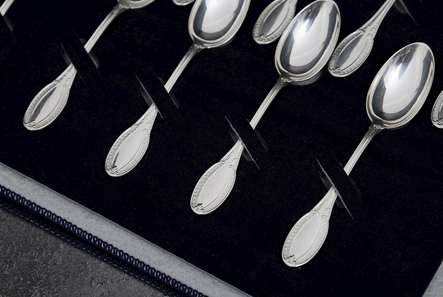 Coffee spoon set silver 153 grammi in Empire style Zanolli Vintage