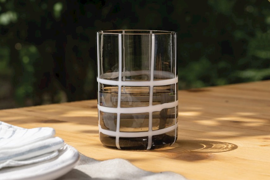 Tumbler glass Twiddle grey Zafferano
