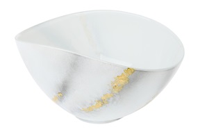 Ciotola decoro marmo bianco e oro Selezione Zanolli