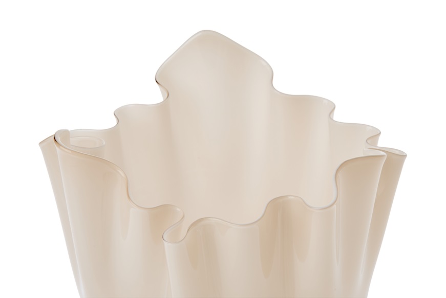 Vaso Fazzoletto vetro di Murano moka Venini