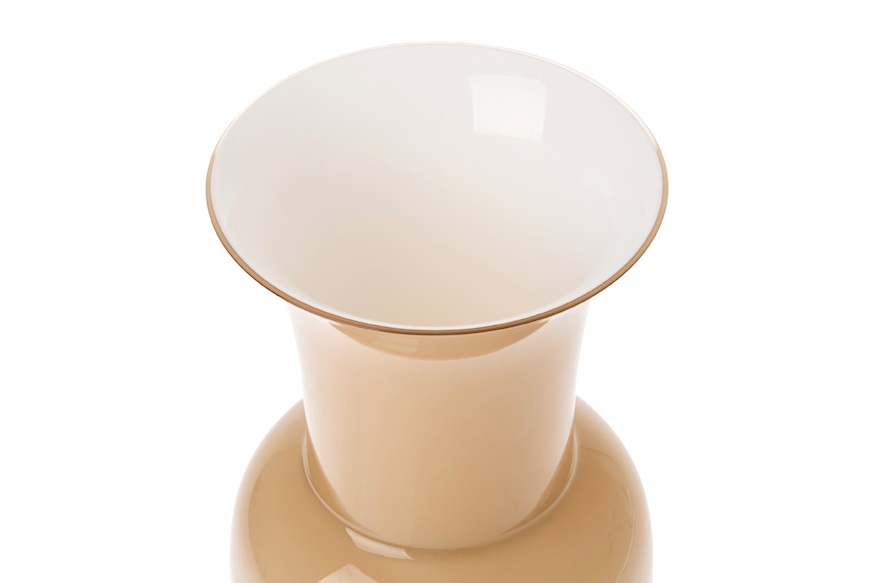 Vaso Opalino vetro di Murano moka Venini
