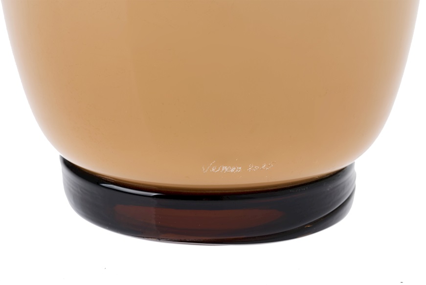 Vaso Opalino vetro di Murano moka Venini