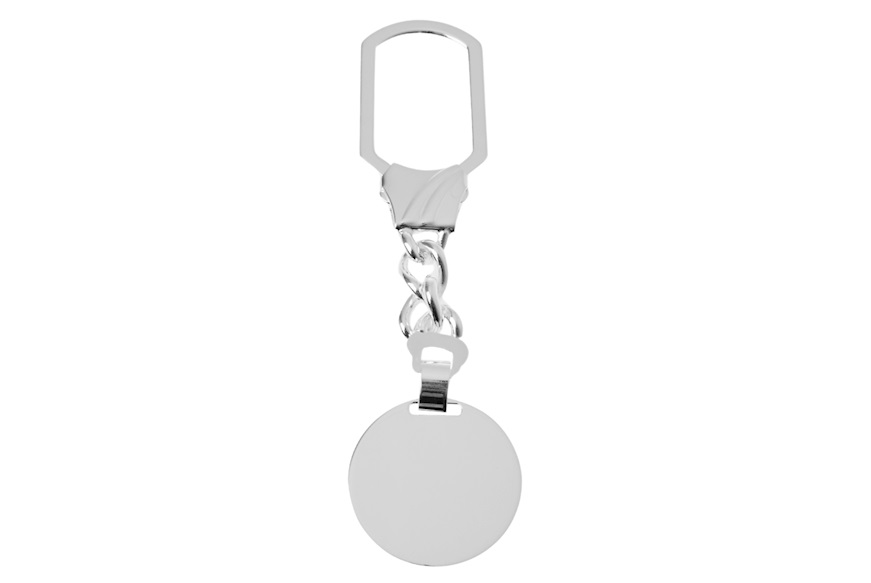 Portachiavi argento con piastrina tonda Selezione Zanolli
