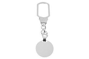 Portachiavi argento con piastrina tonda Selezione Zanolli