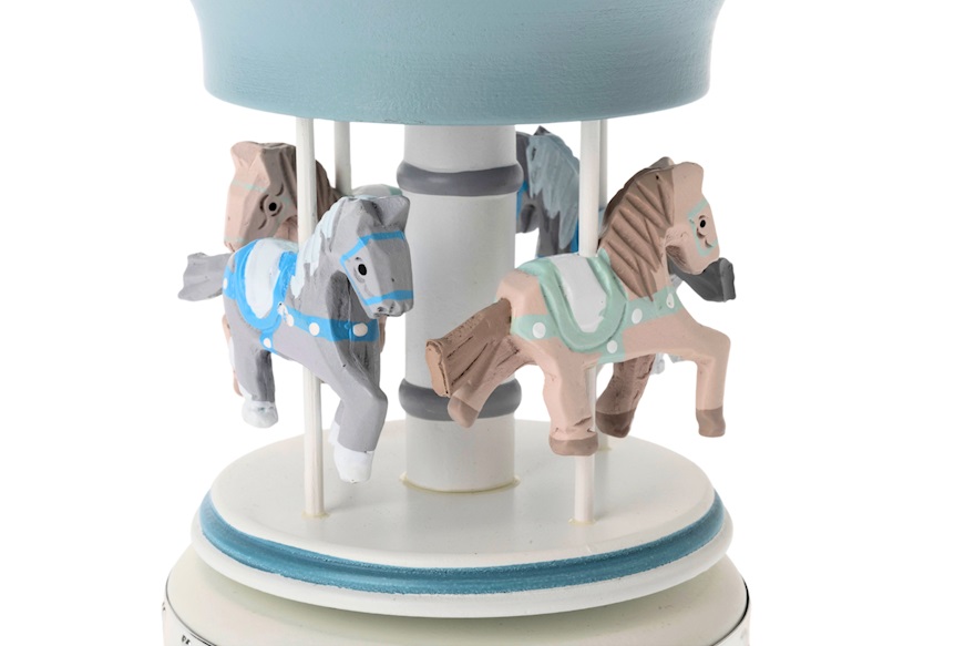 Music Box Horses Carousel blue Selezione Zanolli