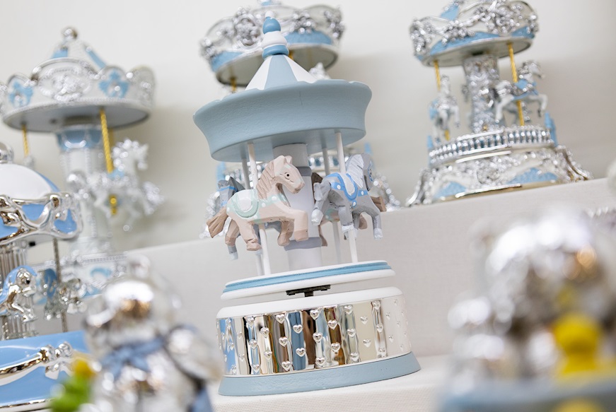 Music Box Horses Carousel blue Selezione Zanolli