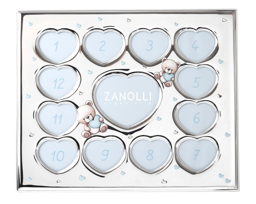 Picture frame Birth pvd Silver light blue Selezione Zanolli