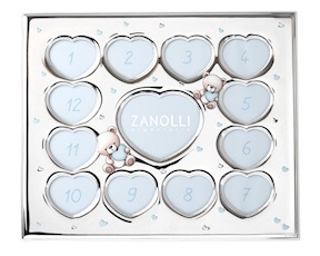 Picture frame Birth pvd Silver light blue Selezione Zanolli