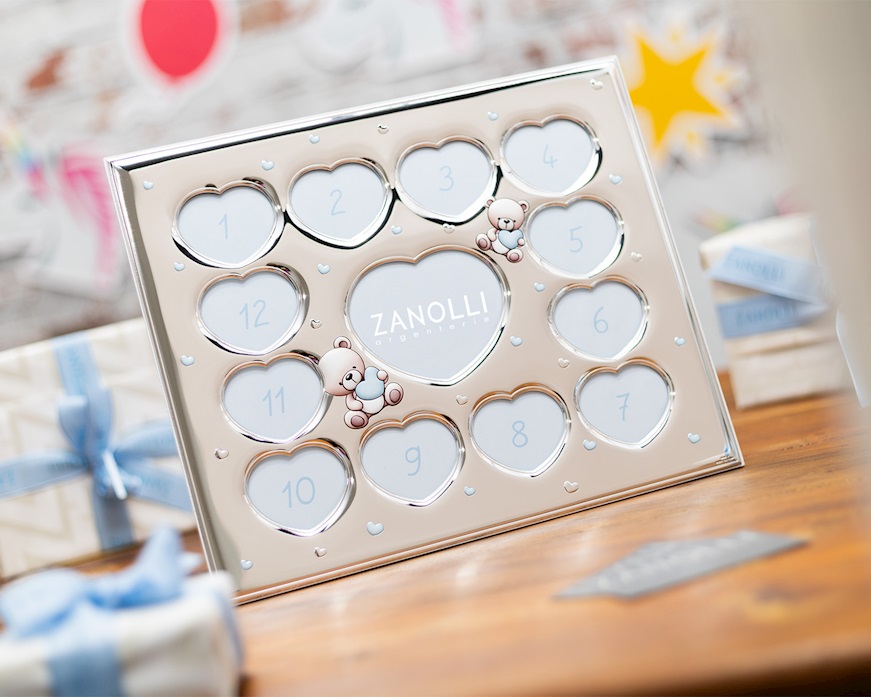 Picture frame Birth pvd Silver light blue Selezione Zanolli