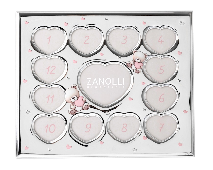 Cornice Nascita argento pvd rosa Selezione Zanolli