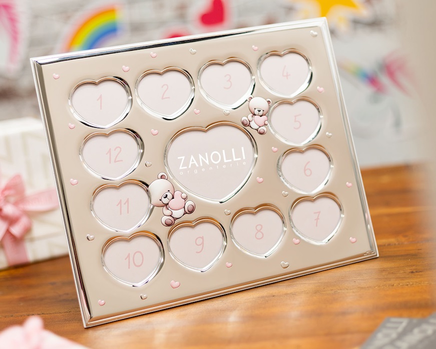 Cornice Nascita argento pvd rosa Selezione Zanolli