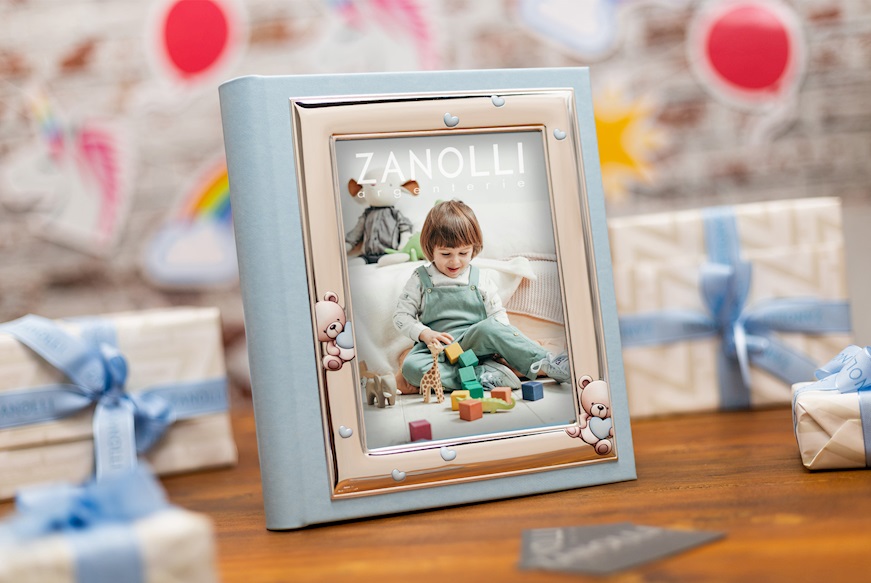 Album Orsetti con Cuore argento pvd celeste Selezione Zanolli