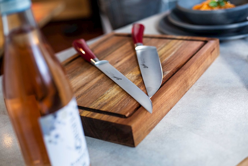 Coltello arrosto Elegance acciaio con manico rosso Berkel